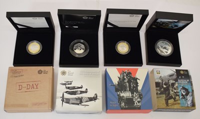 Lot 202 - Royal Mint - Elizabeth II - Four UK silver proof coins commemorating WWII