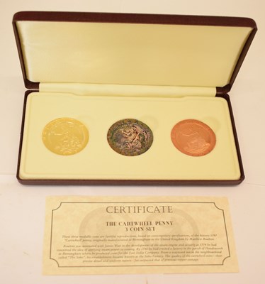 Lot 236 - The Cartwheel Penny three coin set, limited edition 479 of 500