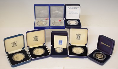 Lot 232 - Collection of eight Channel Island and French commemorative silver coins