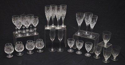 Lot 378 - Collection of glassware to include set of six lead crystal wine glasses