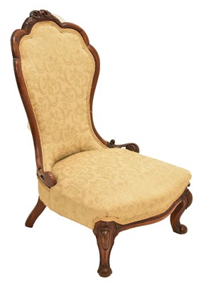Lot 571 - Victorian walnut framed nursing chair