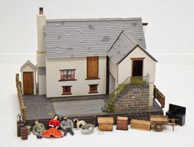 Lot 371 - Farmhouse style dolls house and furniture