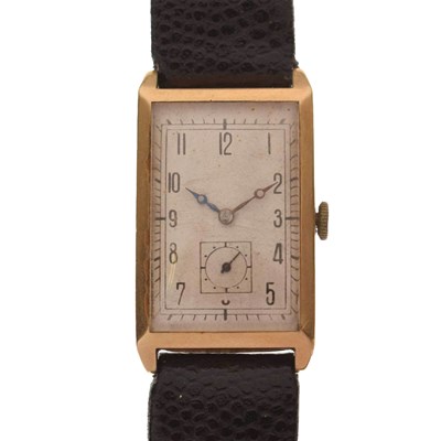 Lot 115 - Art Deco 9ct gold cased wristwatch