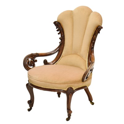 Lot 549 - Lady's Victorian walnut-framed drawing room chair