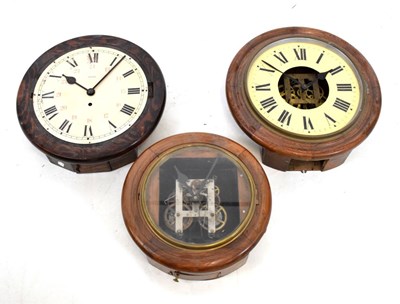 Lot 475 - Three oak-framed wall clocks