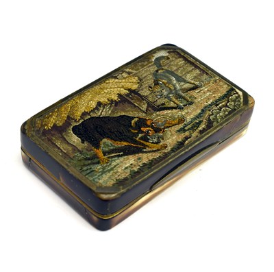 Lot 132 - 19th century Italian micromosaic and horn snuff box