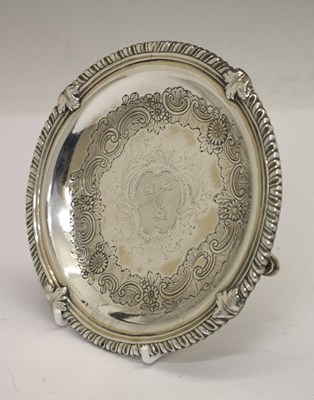 Lot 89 - George II silver card tray