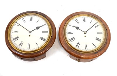 Lot 454 - Two oak-framed wall clocks
