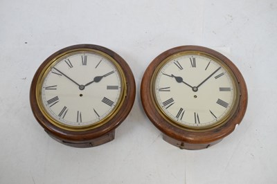 Lot 454 - Two oak-framed wall clocks