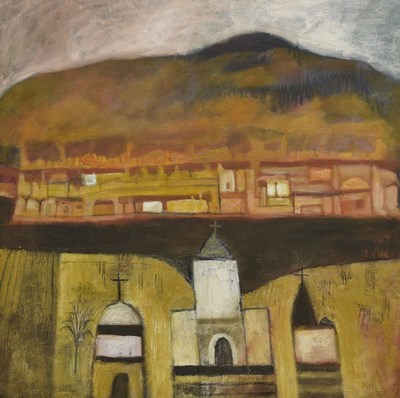 Lot 314 - Marj Bond RSW RGI (Scottish, 1939-2023) - Oil on canvas - 'Ovgyva'