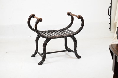 Lot 370 - 19th Century Chinese carved hardwood stool or window seat