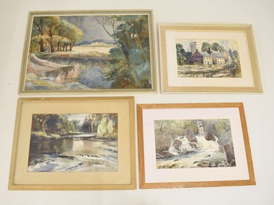 Lot 519 - Group of watercolours and oils - Rural scenes