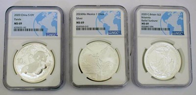 Lot 231 - Three silver 1oz coins