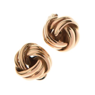 Lot 81 - Pair of clip-on knot earrings