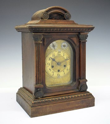 Lot 405 - Junghans - German fruitwood-cased chiming bracket clock