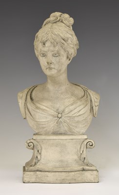 Lot 145 - 19th century plaster bust of a lady
