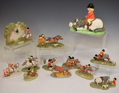 Lot 397 - Gray's pottery Thelwell pony and rider money box, etc