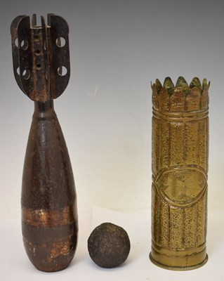 Lot 348 - First World War trench art shell vase