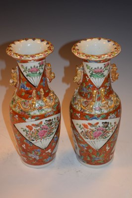 Lot 364 - Pair of early 20th Century Chinese Famille Rose vases