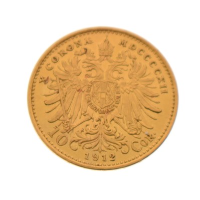 Lot 181 - Austrian 10 corona gold coin, 1912