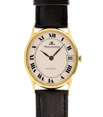 Lot 66 - Jaeger Le-Coultre - Oval Ultra Thin yellow metal cased wristwatch, ref. 5002 21