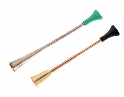 Lot 259 - Elizabeth II Dunhill silver cheroot holder and 9ct gold example