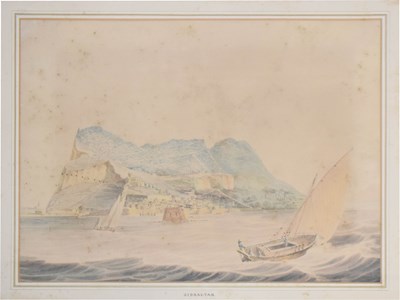 Lot 493 - 19th century school - Watercolour - ‘Gibraltar’