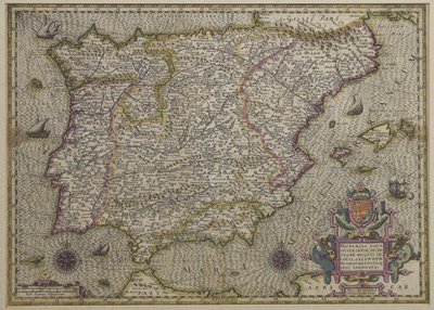 Lot 259 - 17th century Hondius map of Spain