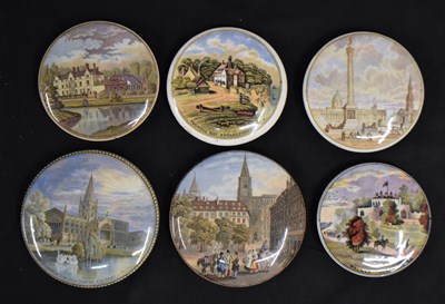 Lot 384 - Collection of six Pratt ware type transfer printed pot lids