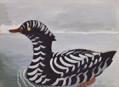 Lot 315 - Tim Nicholson (b. 1939) - Gouache on paper - 'Diver'