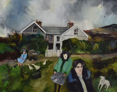 Lot 311 - Gill Watkiss (1938-2024) - Oil on board - 'The Gamekeeper's Cottage, Camborne'