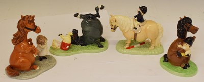 Lot 407 - Four Royal Doulton Thelwell pony figures