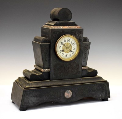 Lot 328 - Late 19th Century French black slate and marble mantel clock