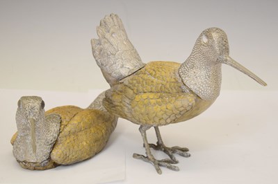 Lot 286 - Attributed to Elli Malevolti - Two resin and metal bird figures