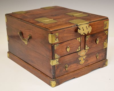 Lot 438 - Chinese brass mounted vanity box