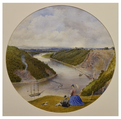 Lot 275 - Attributed to William Dyce RA, (1806-1864) - Watercolour - 'Avon at Clifton Bristol'