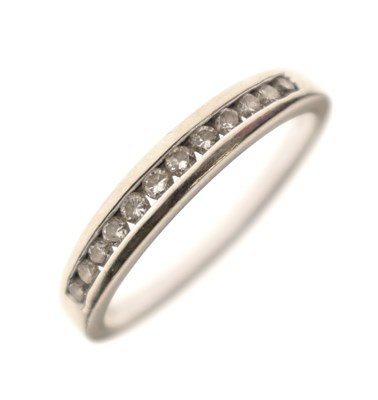 Lot 15 - 18ct white gold diamond half eternity ring