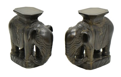 Lot 444 - Pair of elephant form garden seats