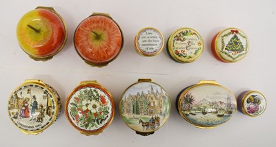 Lot 263 - Group of enamel pill and patch boxes