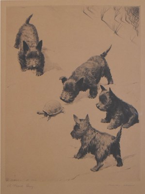 Lot 474 - Morgan Dennis (1892-1960) - Drypoint etching - ‘A Hard Day’
