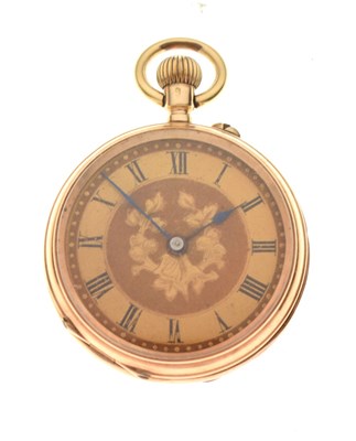 Lot 130 - Lady's yellow metal cased fob watch