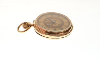 Lot 130 - Lady's yellow metal cased fob watch