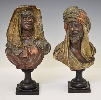 Lot 281 - Goldscheider bust of a North African and one other