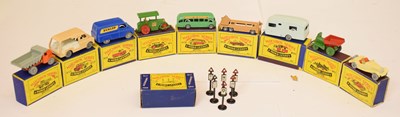 Lot 363 - Matchbox Series Moko Lesley - Nine boxed diecast model vehicles and Accessory Pack