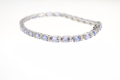 Lot 113 - Tanzanite and diamond bracelet
