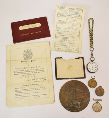 Lot 340 - British First World medal trio to Private Francis Walter Bond