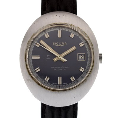 Lot 163 - Sicura - Vintage stainless steel cased wristwatch