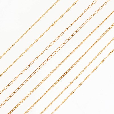 Lot 108 - Three fine 9ct gold necklaces