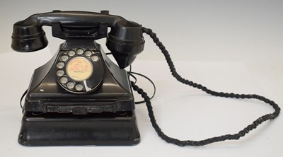 Lot 266 - Vintage Bakelite telephone and ringer box