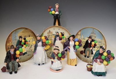 Lot 415 - Royal Doulton - Group of Balloon seller figures, etc